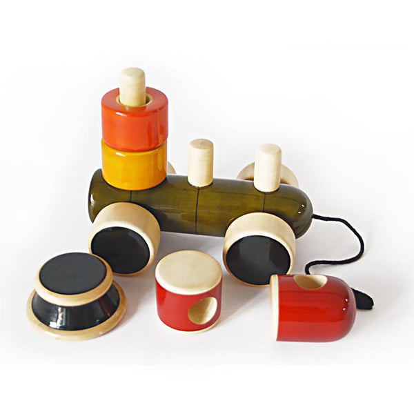 Mr. Engine - Hand-Crafted Wooden Stacker And Pull Toy