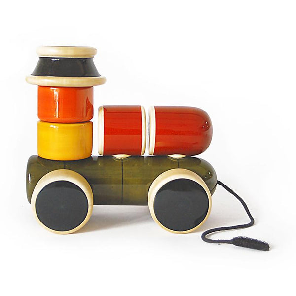 Mr. Engine - Hand-Crafted Wooden Stacker And Pull Toy