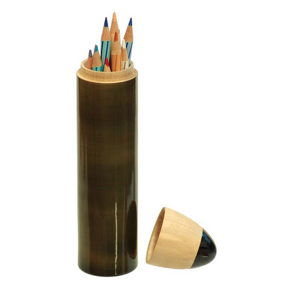 Hand-Crafted Wooden Pencil Shaped Box - Green
