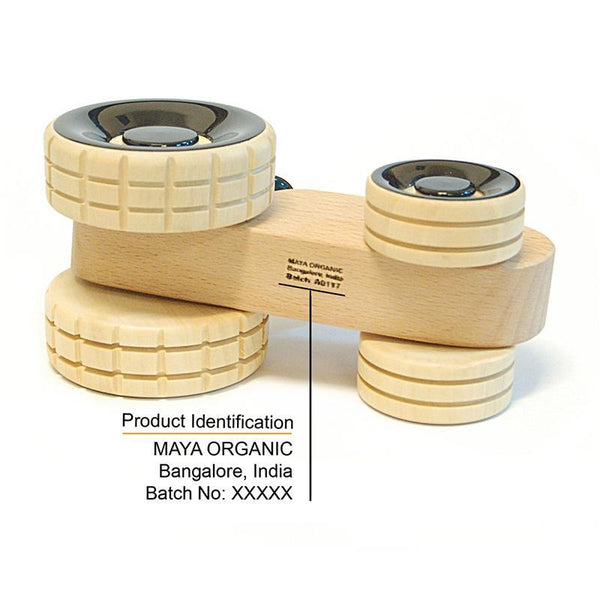 Ippu the Tractor -  Hand-Crafted Wooden Push Toy