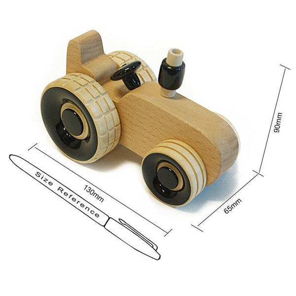 Ippu the Tractor -  Hand-Crafted Wooden Push Toy