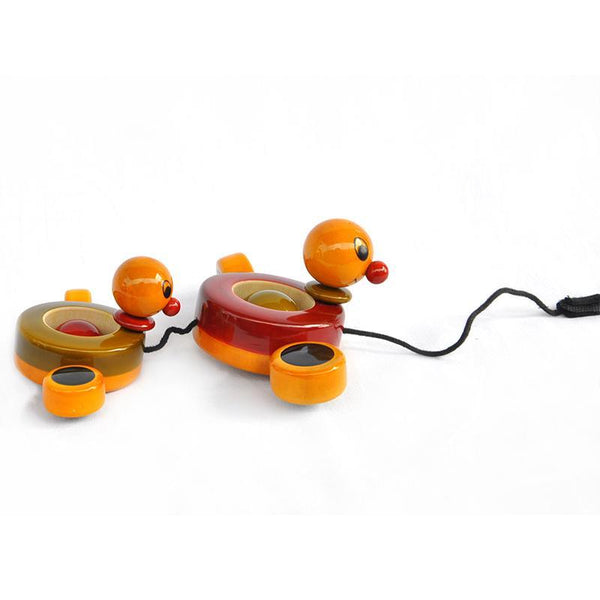Duby and Daba Duck - Hand-Crafted Wooden Paddling Pull Toy