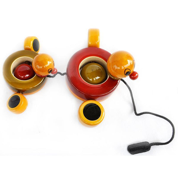 Duby and Daba Duck - Hand-Crafted Wooden Paddling Pull Toy