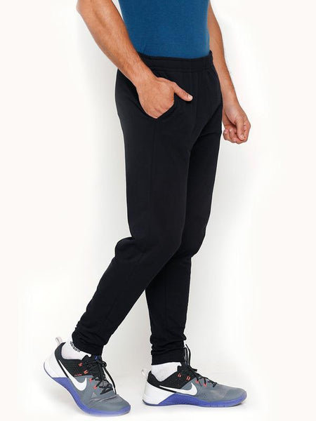 Men's Ankle Length Bamboo Joggers - Slate Black (AMFJ001K)