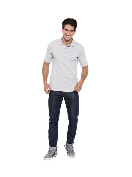 Men's Solid Polo Neck Bamboo Tee - Harbour Mist (AMCT004M)