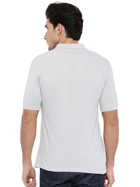 Men's Solid Polo Neck Bamboo Tee - Harbour Mist (AMCT004M)