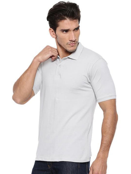 Men's Solid Polo Neck Bamboo Tee - Harbour Mist (AMCT004M)