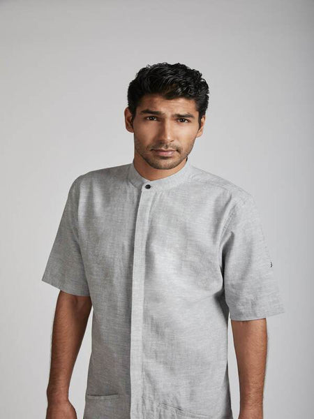 Men's Natural Hemp Kurta - Grey Melange