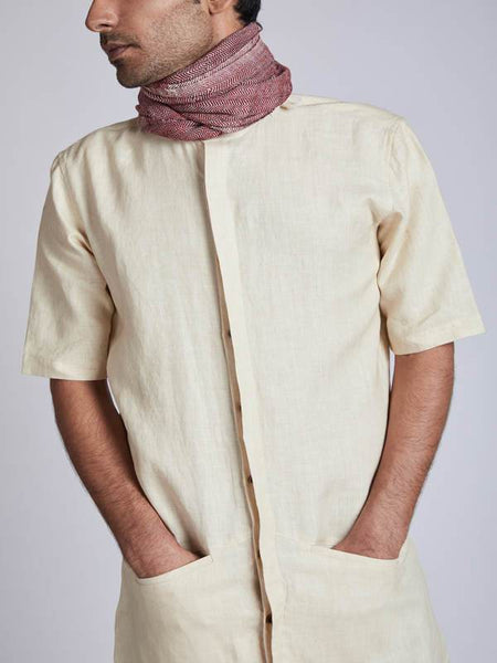 Men's Natural Hemp Kurta - Beige