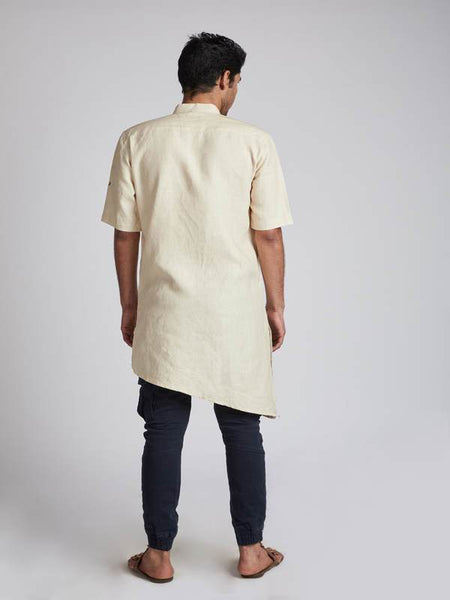 Men's Natural Hemp Kurta - Beige