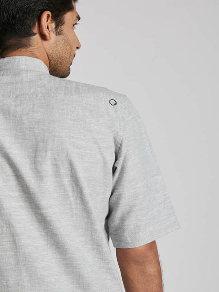 Men's Natural Hemp Kurta - Grey Melange