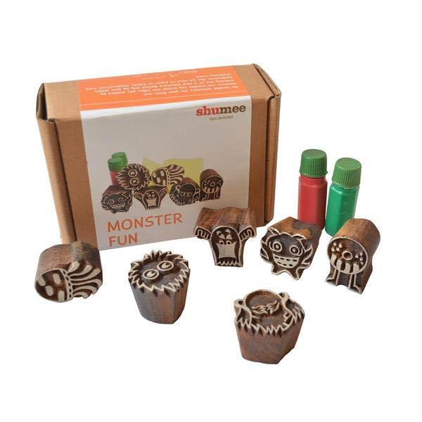Monster Fun Wooden Stamps Set (Set of 6 stamps)