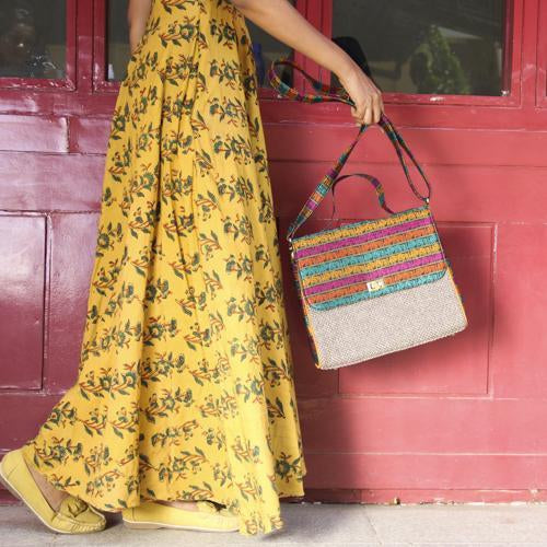 Mor and Hathi Khana Jute Bag