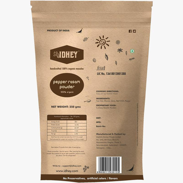 Combo Pack of 3 Organic Powders - Chutney + Pepper + Moringa Powder, 100g each