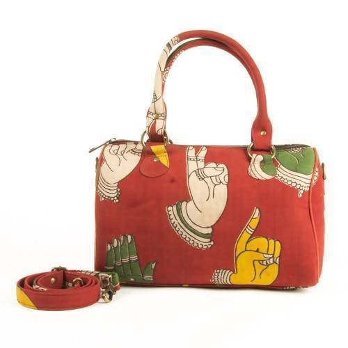 Mudra Red Kalamkari Duffle Bag
