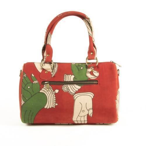 Mudra Red Kalamkari Duffle Bag