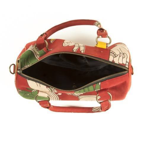 Mudra Red Kalamkari Duffle Bag