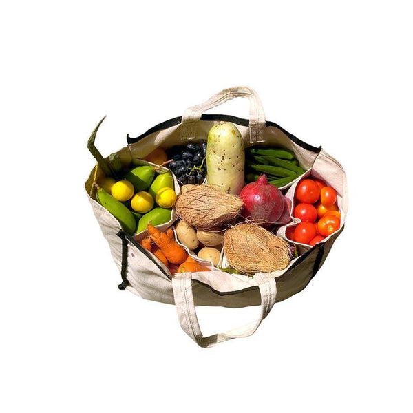 Multi-Purpose Eco-Friendly Cotton Shopping Bag with 9 Pockets