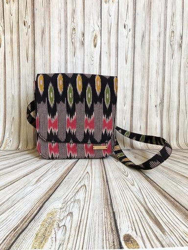 Multicoloured Handwoven Ikat Sling Bag