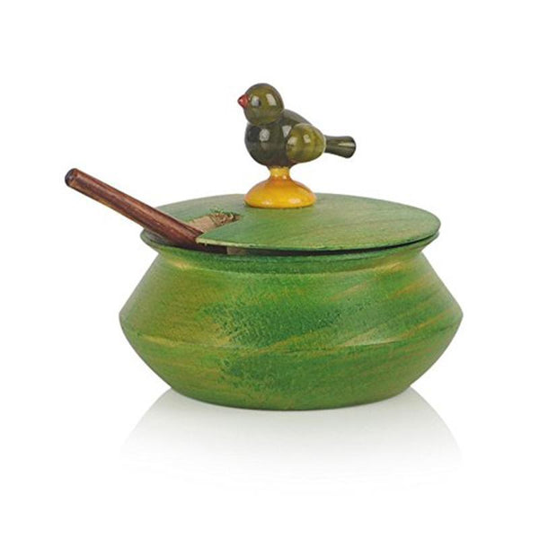 Hand-Carved Wooden Tray and Jar Set (Multi-Coloured) created by Traditional Artisans
