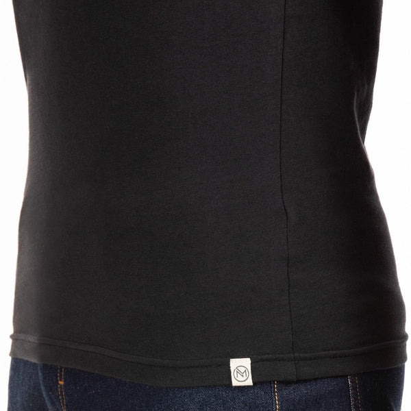 100% Organic Cotton Round Neck T-shirt - Bare Black