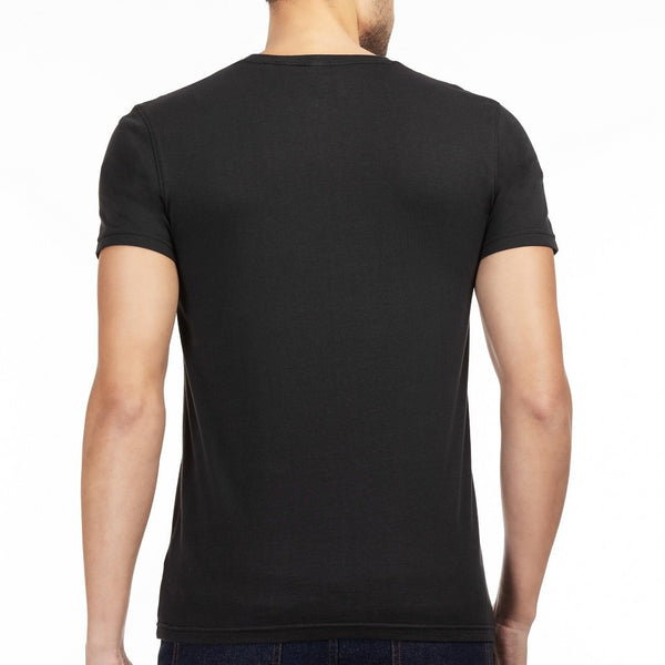 100% Organic Cotton Round Neck T-shirt - Bare Black