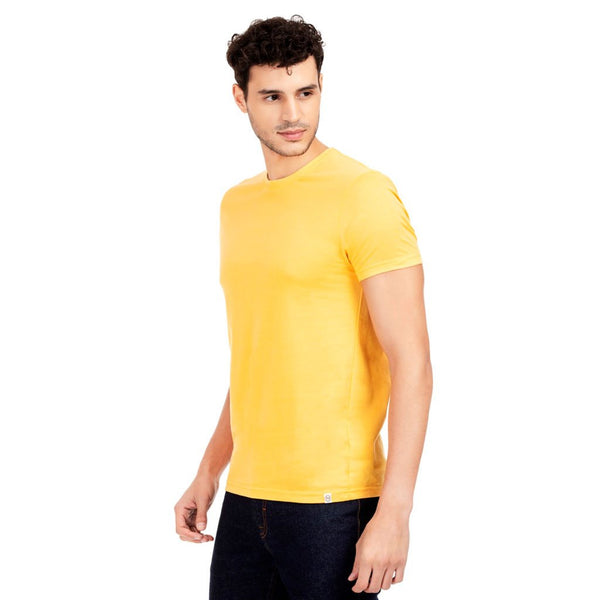 100% Organic Cotton Round Neck T-shirt - Ludic Yellow