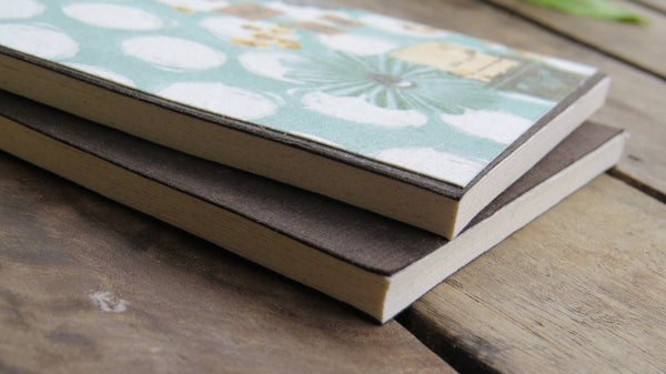 Handmade Paper Notepad Combo - Plain and Printed (30 pages)