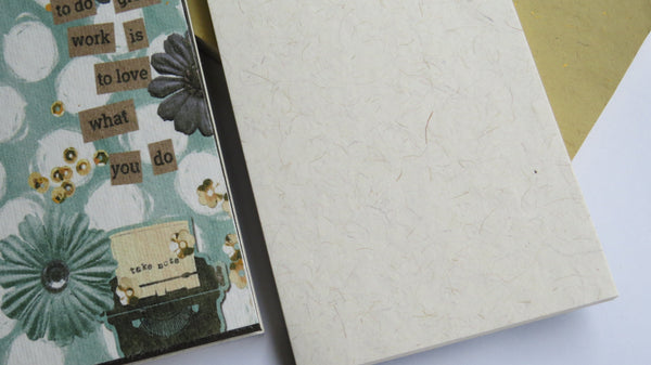 Handmade Paper Notepad Combo - Plain and Printed (30 pages)
