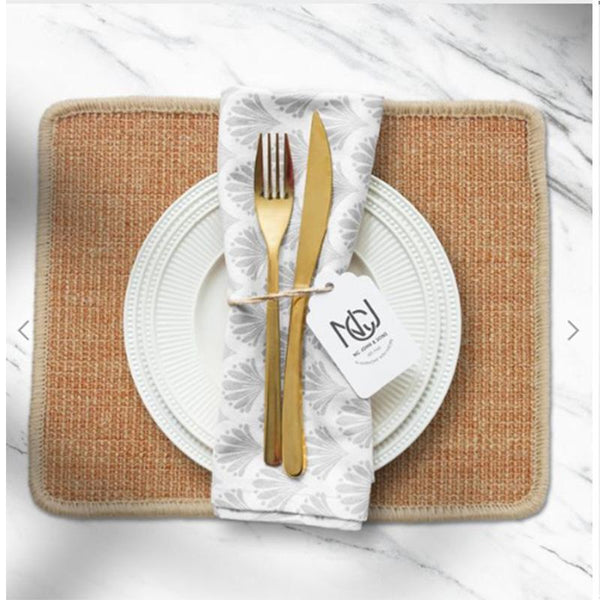 Natural Sisal Fibre Table Mats - Carrot Gold CT24 (Pack of 6)