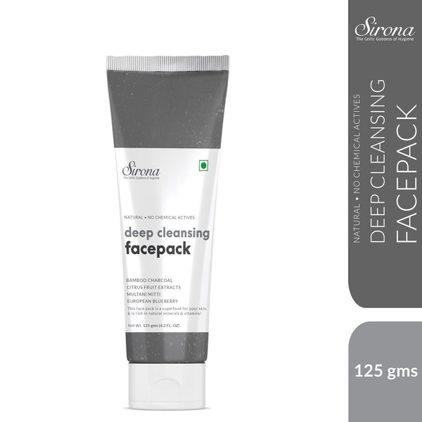 Sirona Natural Activated Bamboo Charcoal Deep Cleansing Face Pack With 5 Herbs - 125g