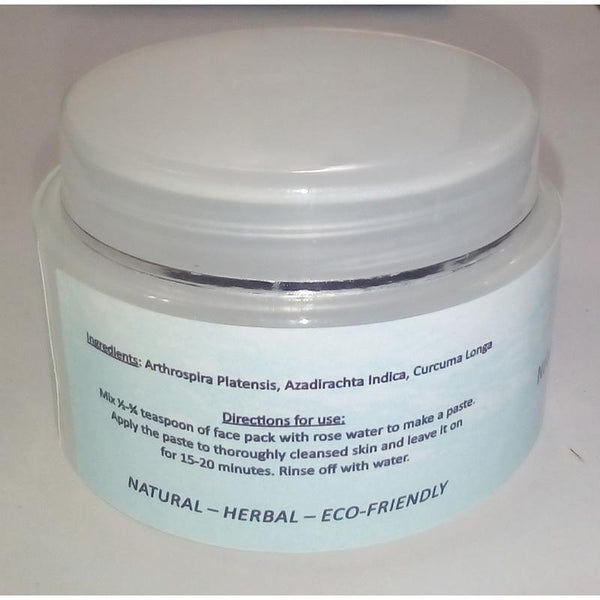 Anti-Acne Spirulina, Neem and Turmeric Face Pack, 250g