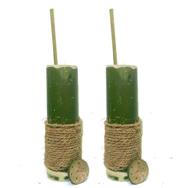 Natural Bamboo and Coconut Shell Puttu Maker (Green)