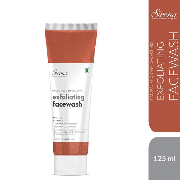 Sirona Natural Exfoliating Facial Cleaner With Apricot, Flaxseed Extracts & 5 Herbs - 125gm