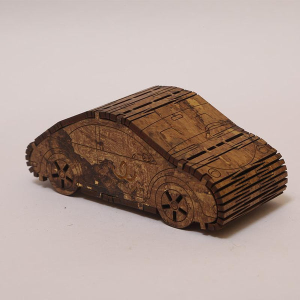 Natural Odour Absorbent for Cars - Made from Activated Carbon (CarShaped)- Wooden