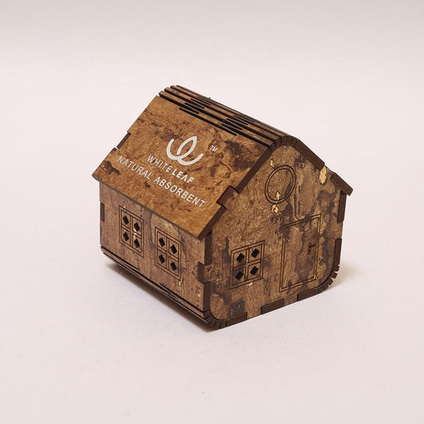Natural Odour Absorbent for Cars - Made from Activated Carbon (HouseShaped)- Wooden