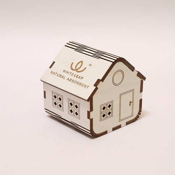 Natural Odour Absorbent for Cars - Made from Activated Carbon (HouseShaped)- White