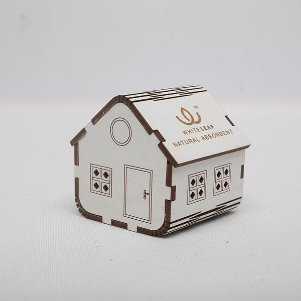 Natural Odour Absorbent for Cars - Made from Activated Carbon (HouseShaped)- White