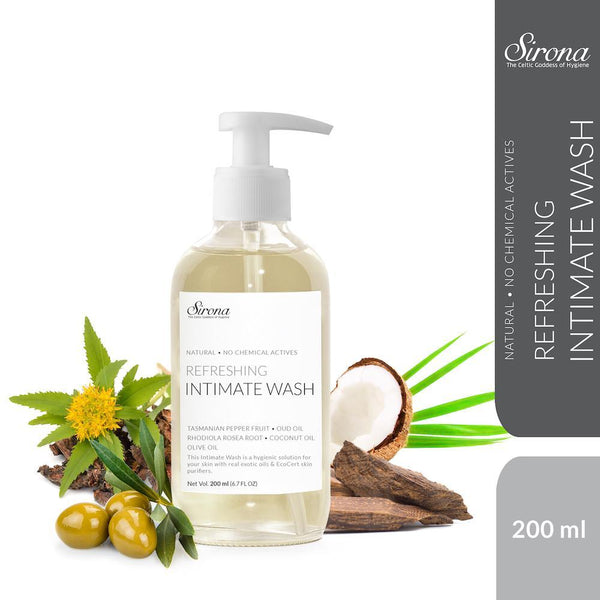 Sirona Natural pH-Balanced Intimate Wash with 5 Herbs for Men and Women - 200ml