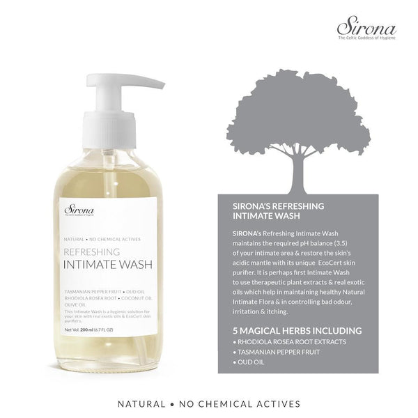 Sirona Natural pH-Balanced Intimate Wash with 5 Herbs for Men and Women - 200ml