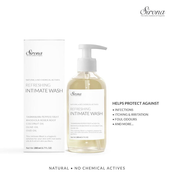 Sirona Natural pH-Balanced Intimate Wash with 5 Herbs for Men and Women - 200ml