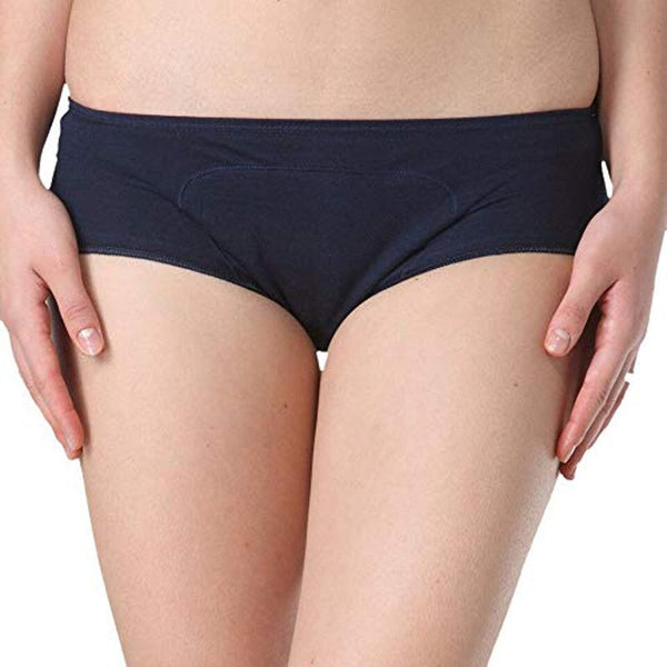 Women's Boxer-Fit Period Panty for Heavy Flow (Navy Blue)