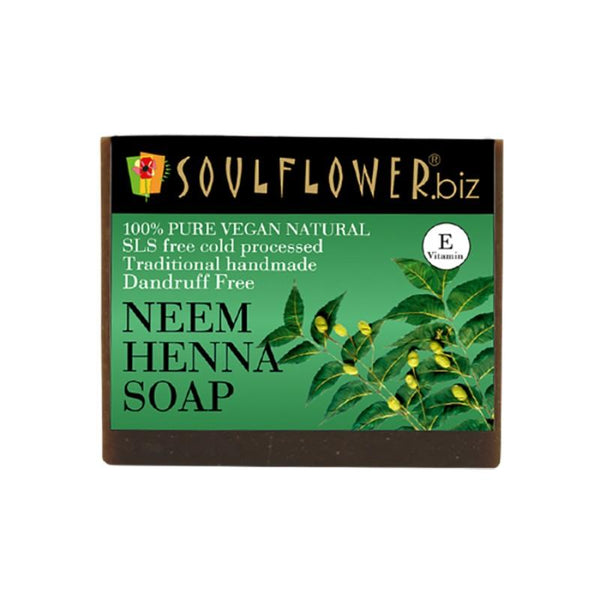 Soulflower Neem Henna Shampoo Bar Soap, 150g