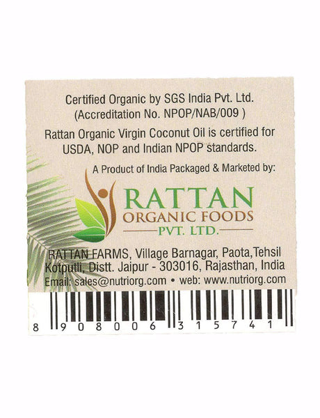 Nutriorg Certified organic virgin Coconut Oil 360ml.
