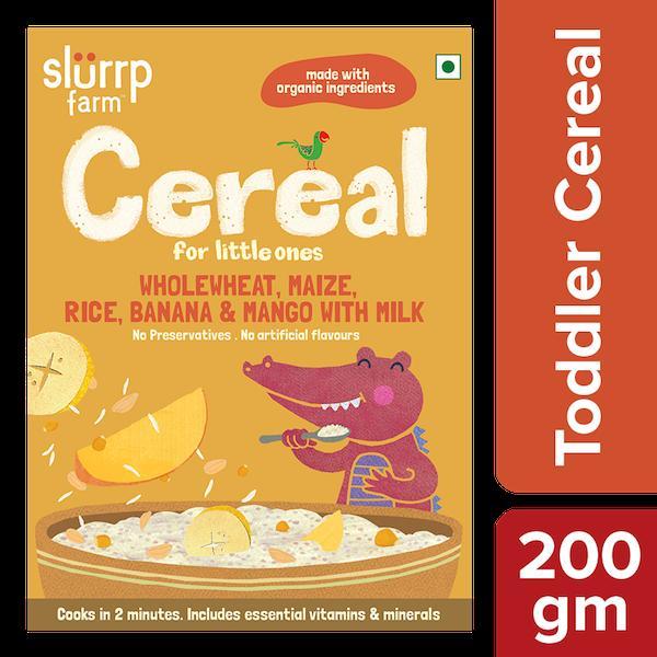 Nutritious Ready-to-Eat Baby Cereal with Wholewheat, Maize, Rice, Banana, Mango and Milk, 200g