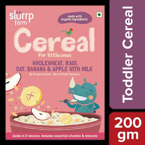 Nutritious Ready-to-Eat Baby Cereal with Wholewheat, Ragi, Oat, Banana and Apple and Milk, 200g