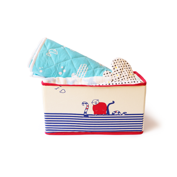 Foldable and Stackable Canvas Toy Storage Bin (Octopus Pod)