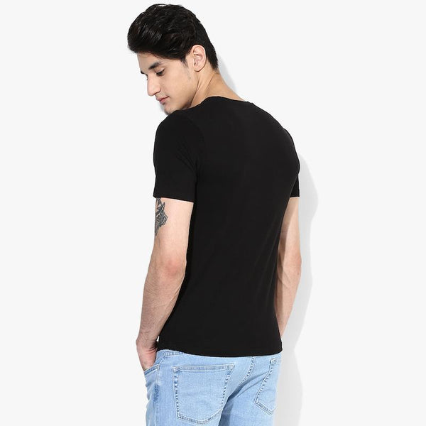 Organic Cotton Men's Black T-Shirt With Print