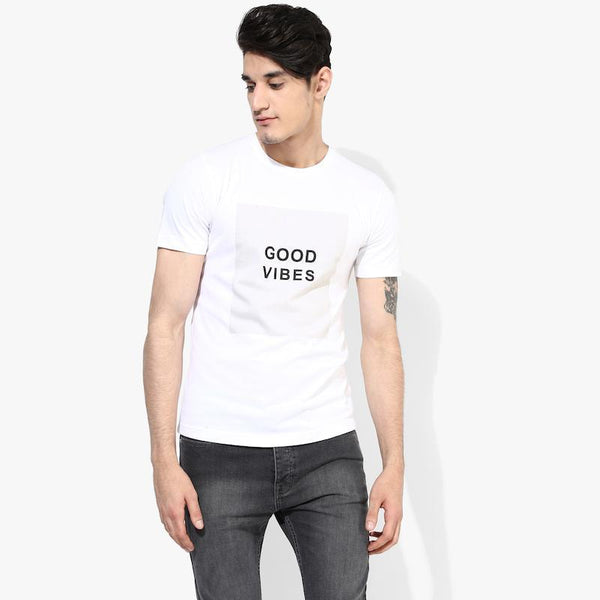 Organic Cotton Men's Good Vibes Print T-Shirt