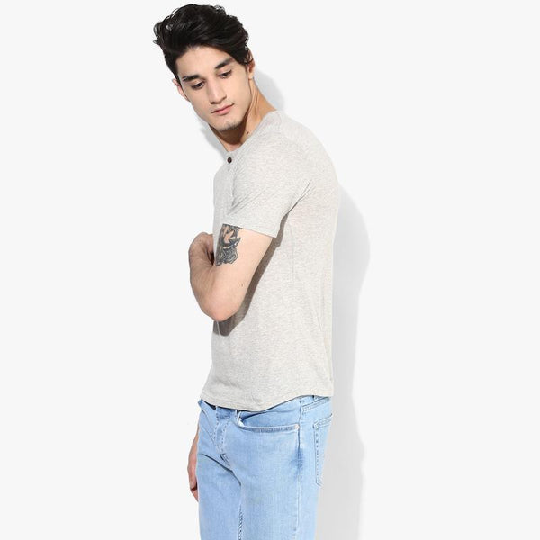 Organic Cotton Men's Henley T-Shirt - Melange